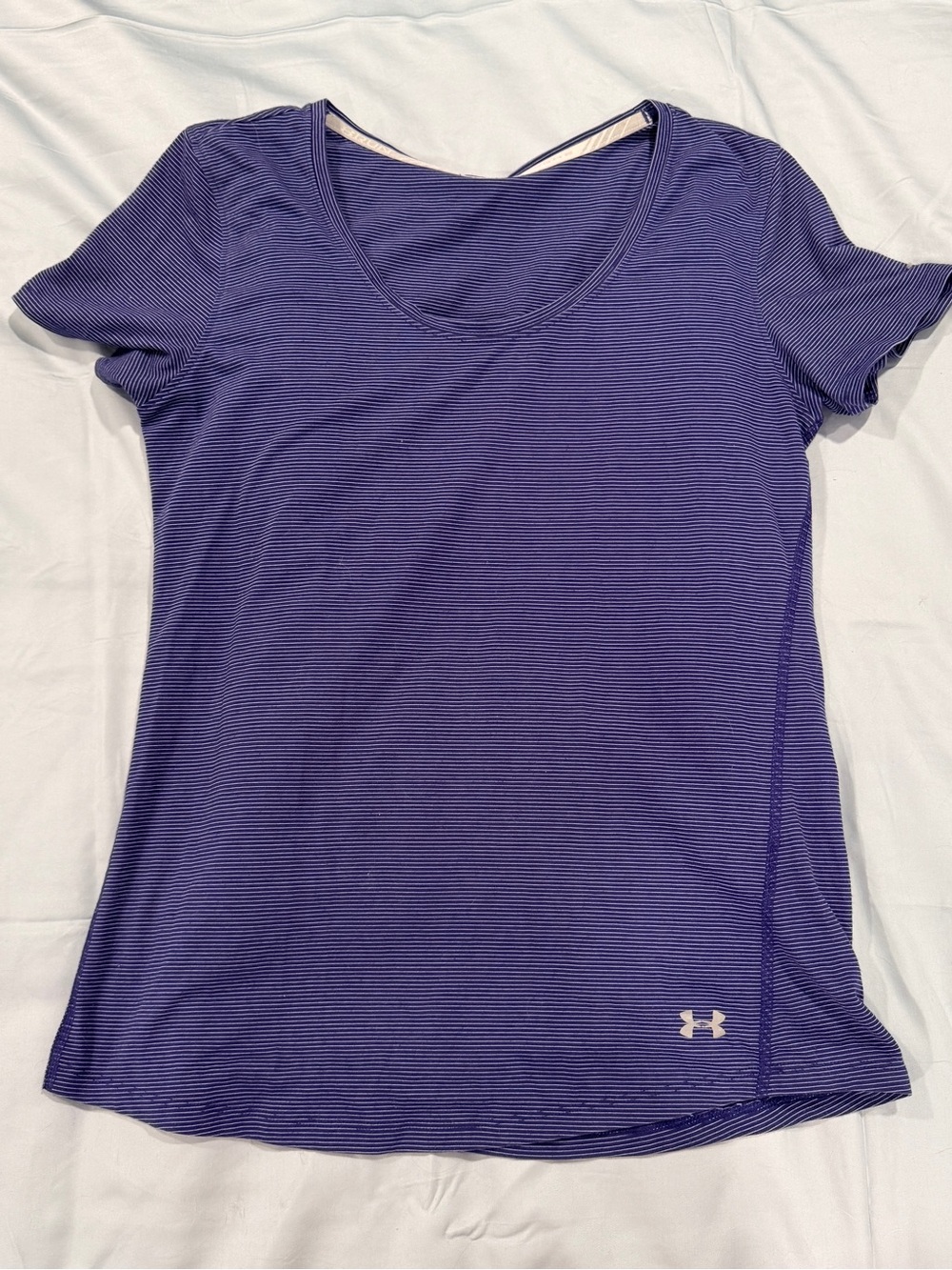 Under Armour Purple Striped Performance Short Sleeve Tee